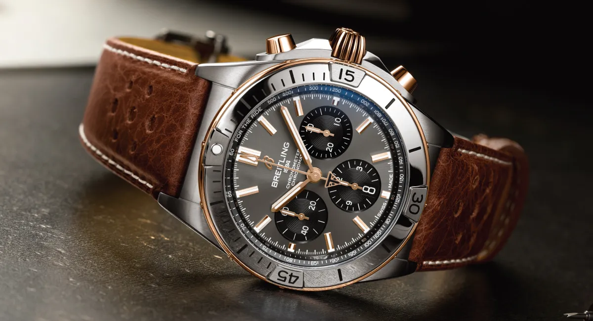 the watch, part of the breitling and triumph motorcycles collaboration