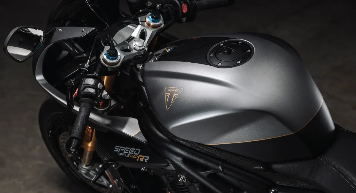 the motorcycle, part of the breitling and triumph motorcycles collaboration