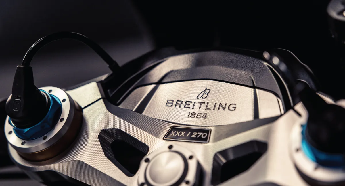 the triple tree motorcycle, part of the breitling and triumph motorcycles collaboration