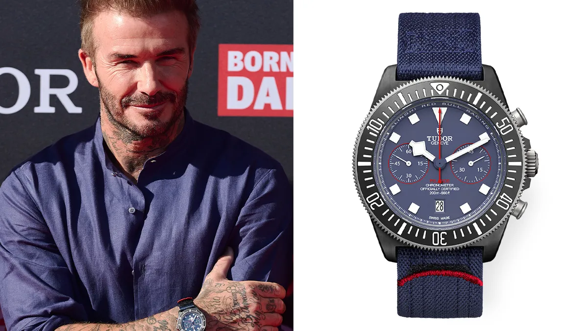 David Beckham wearing a Tudor watch