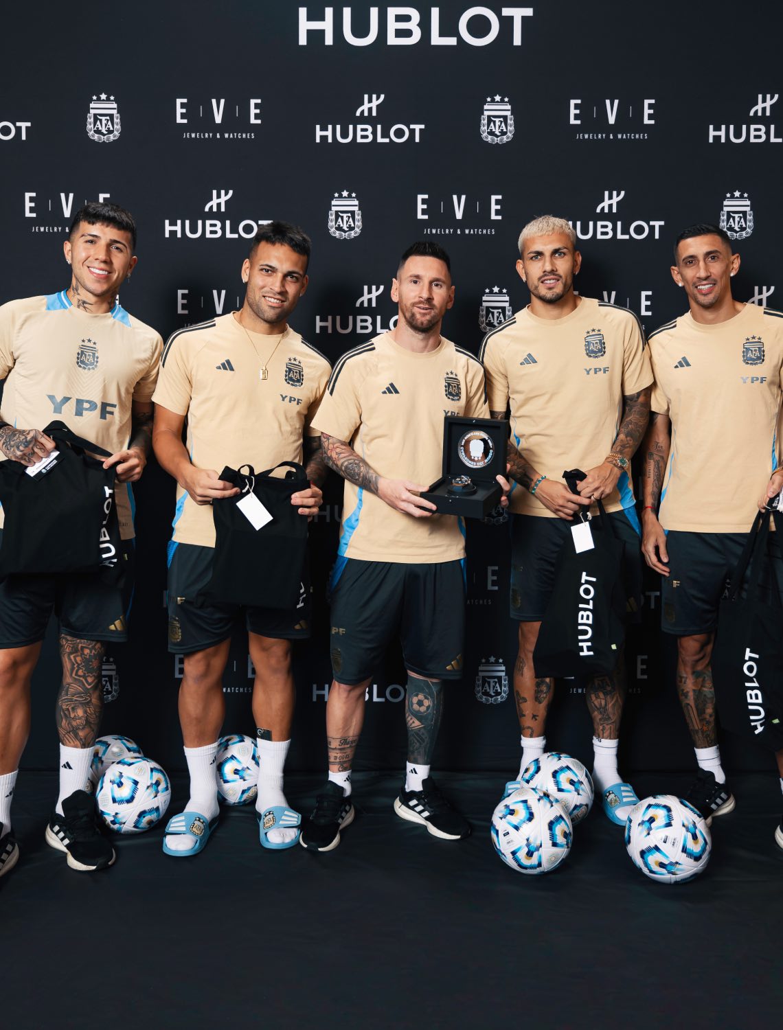 The Argentinian football team at a Hublot event