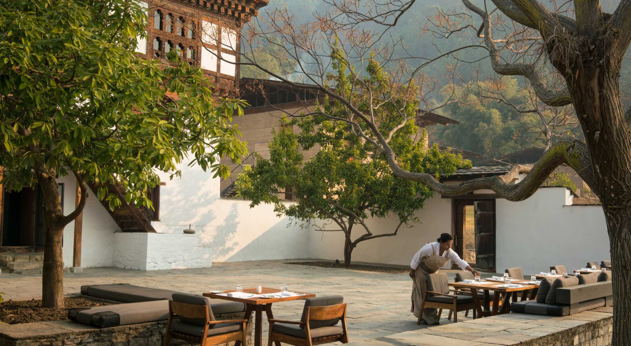 courtyard of Amankora Punakha