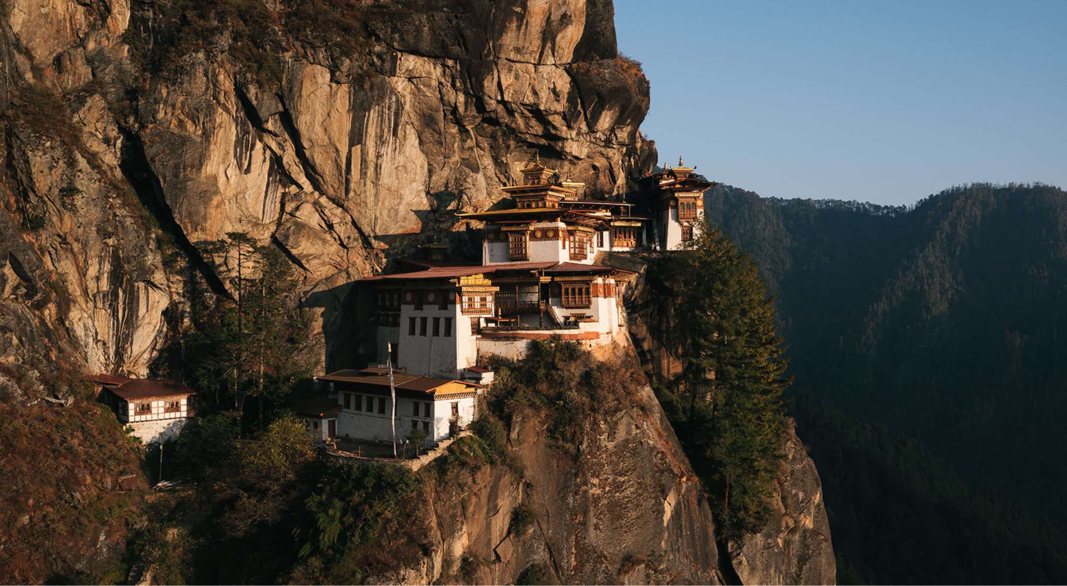 the world-famous tiger's nest monastery in Bhutan