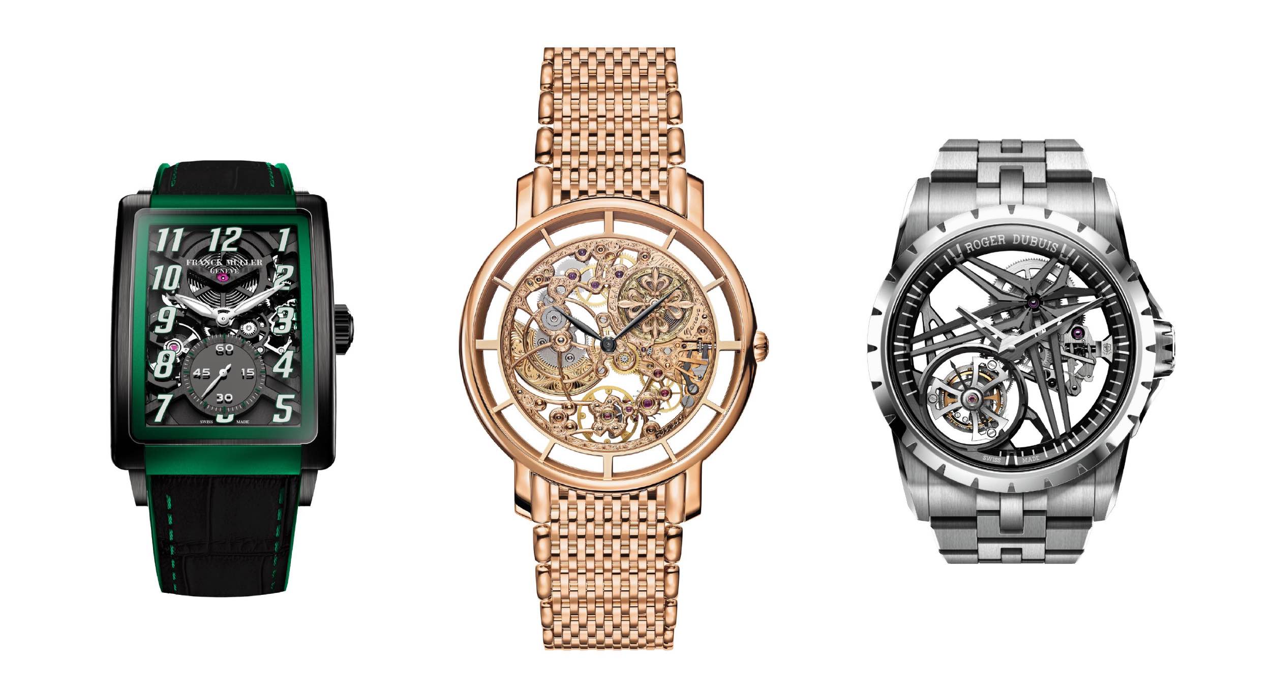 Franck muller Long Island evolution, Patek Philippe, Roger dubuis