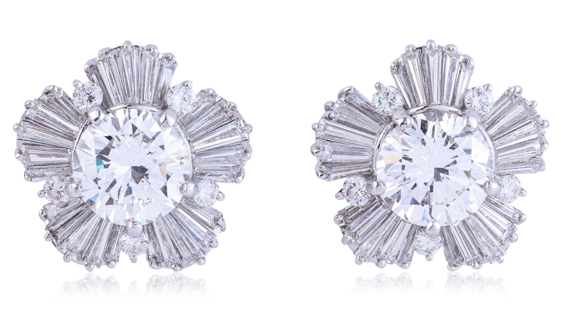 a pair of diamond earrings