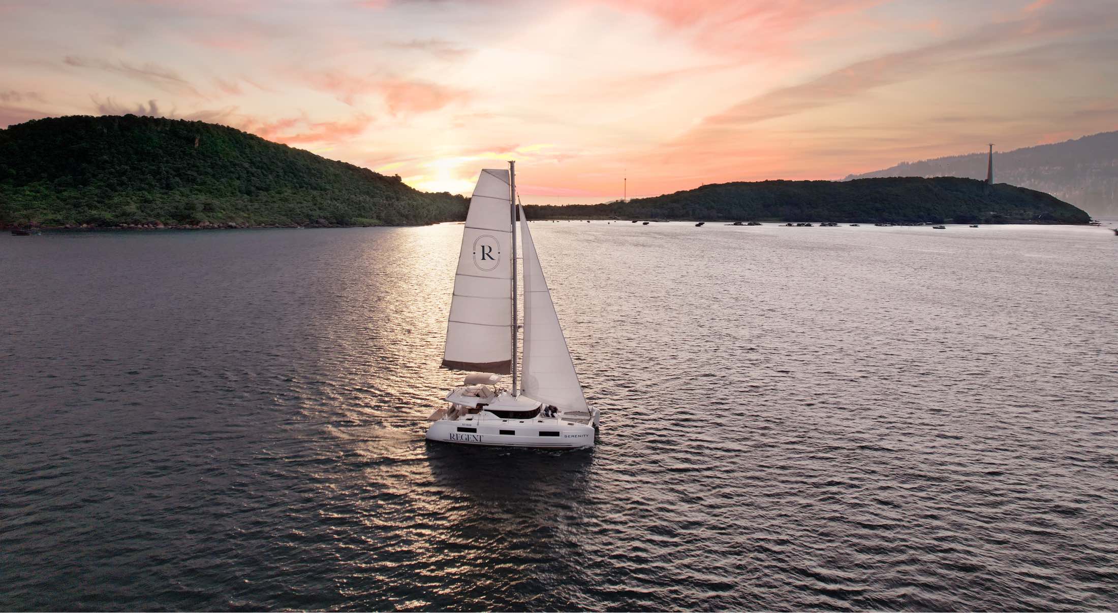 A catamaran on the waters of Regent Phu Quoc, one of the intimate Valentine's day escapes